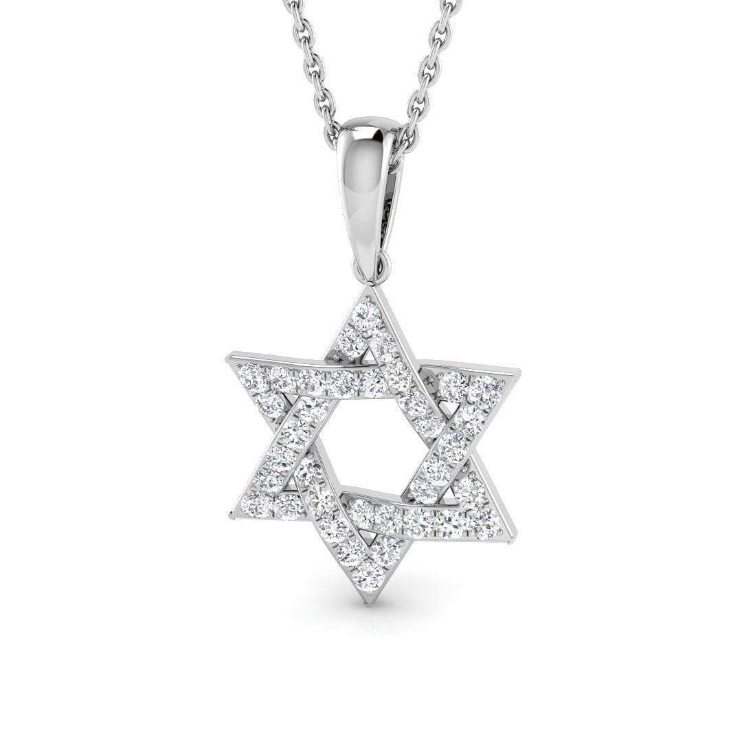 9ct White Gold 0.34ct Lab Grown Diamond Religious Pendant