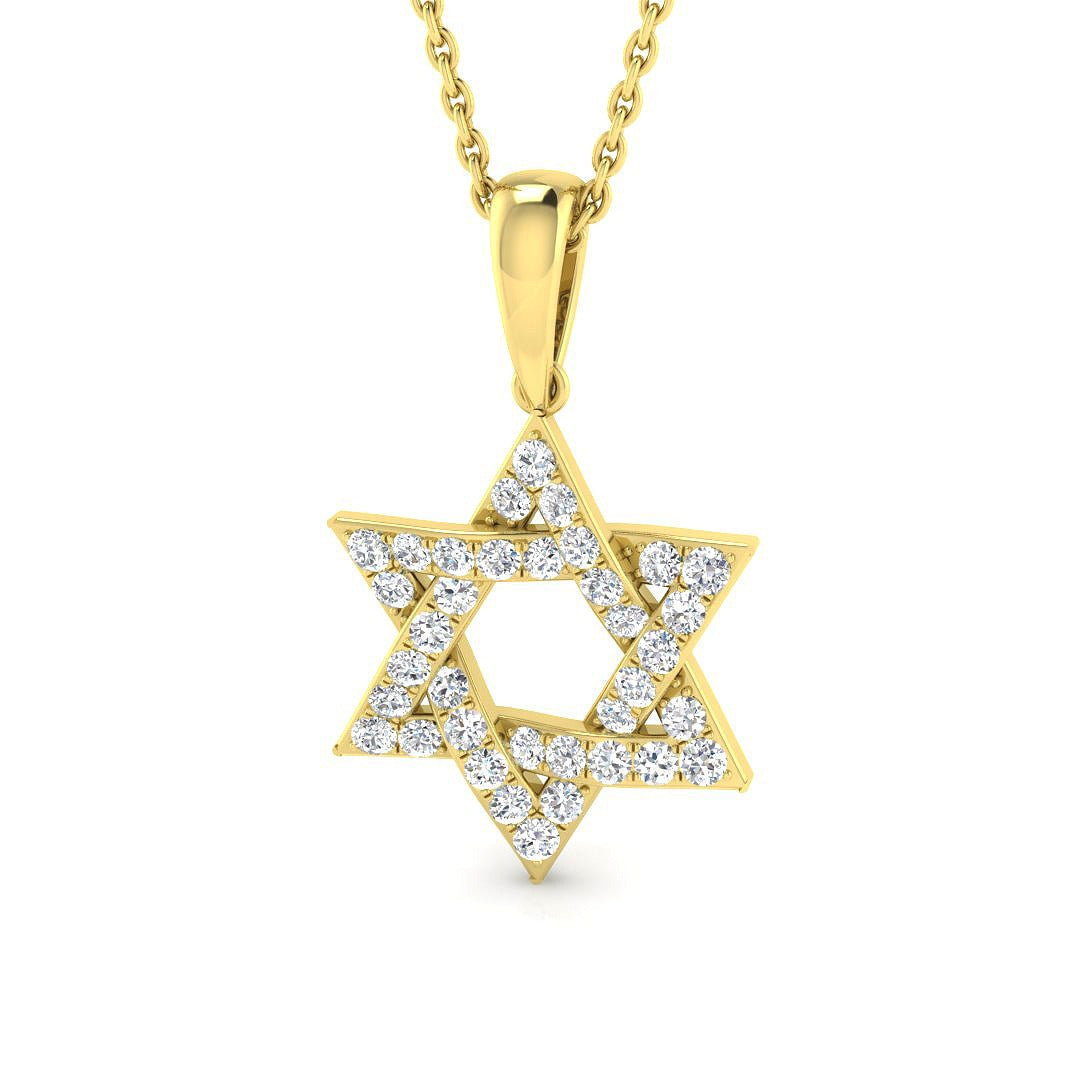 9ct Yellow Gold 0.34ct Lab Grown Diamond Religious Pendant