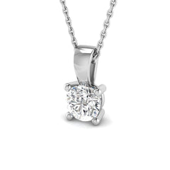 18k White Gold 0.65ct Natural Diamond Solitaire Pendant