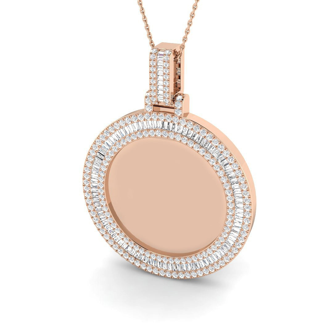 Fungi Baguette Brilliant Pendant 2.5ct Gold (Without Chain )
