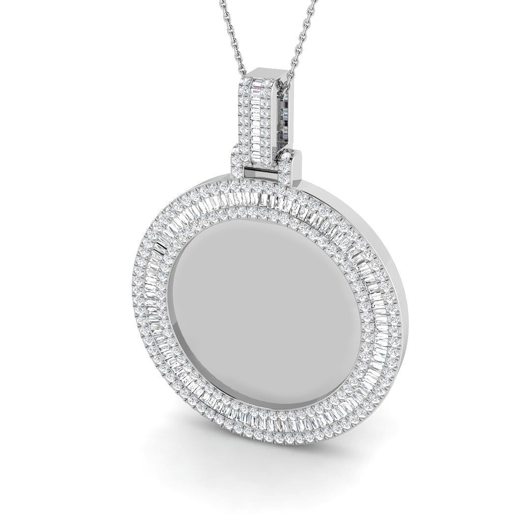 Fungi Baguette Brilliant Pendant 2.5ct Gold (Without Chain )