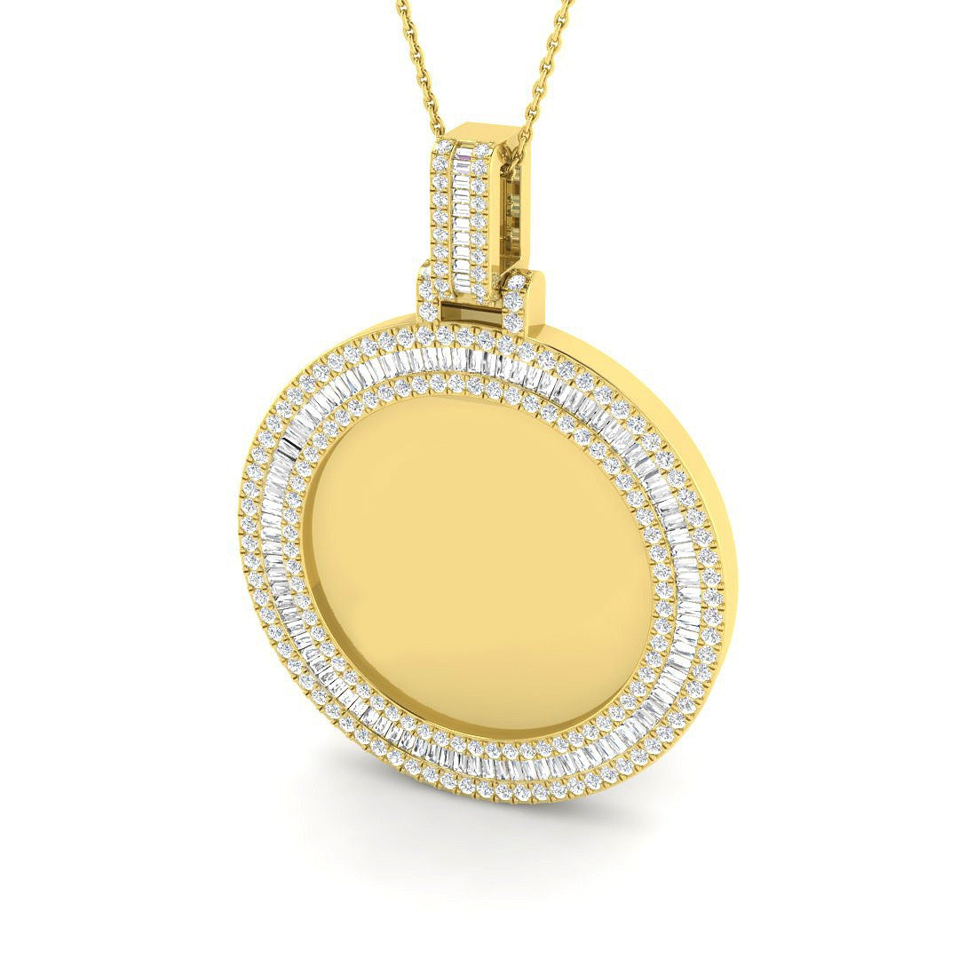 Fungi Baguette Brilliant Pendant 2.5ct Gold (Without Chain )