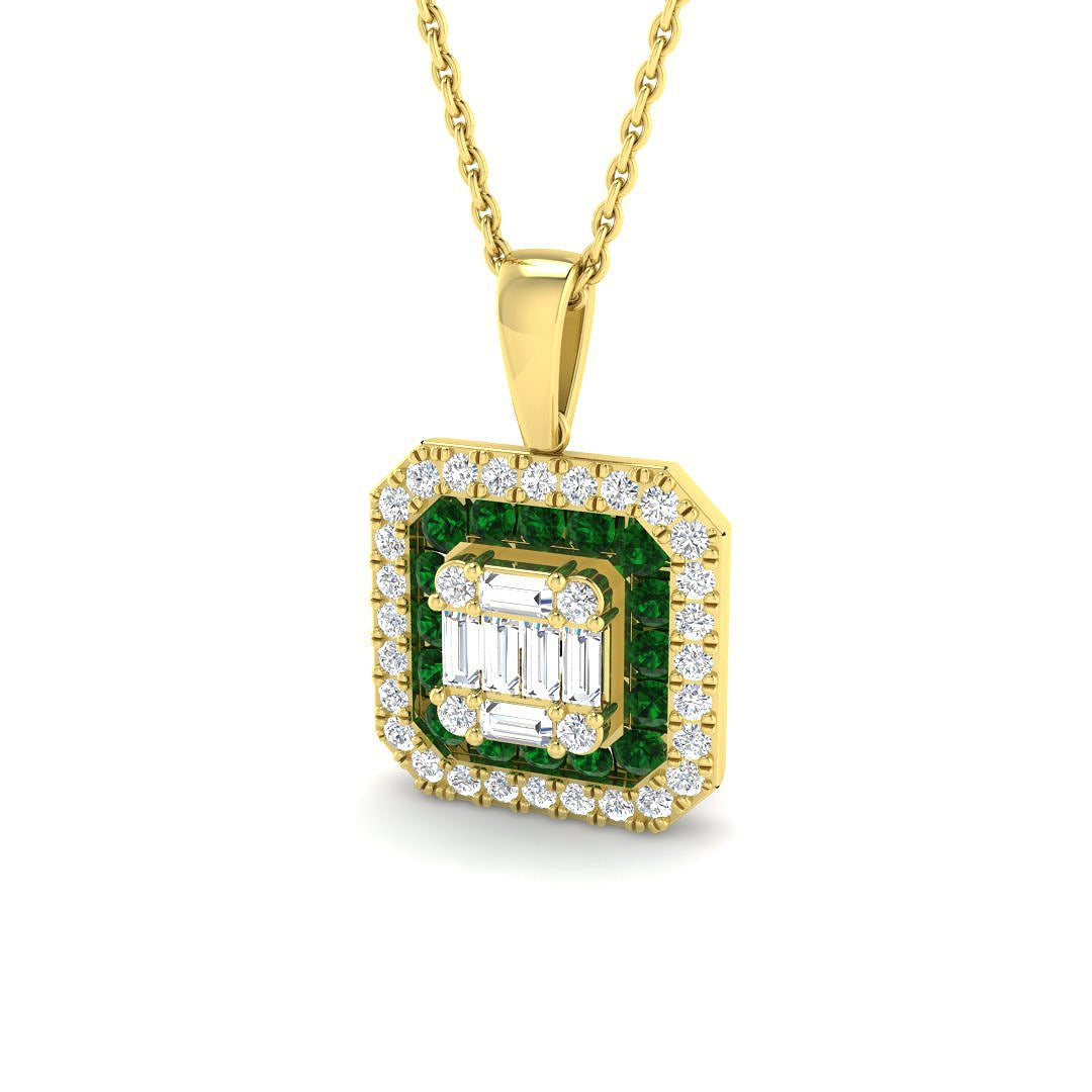 Fenny Emerald Pendant 0.75ct to 1ct Gold (Without Chain )