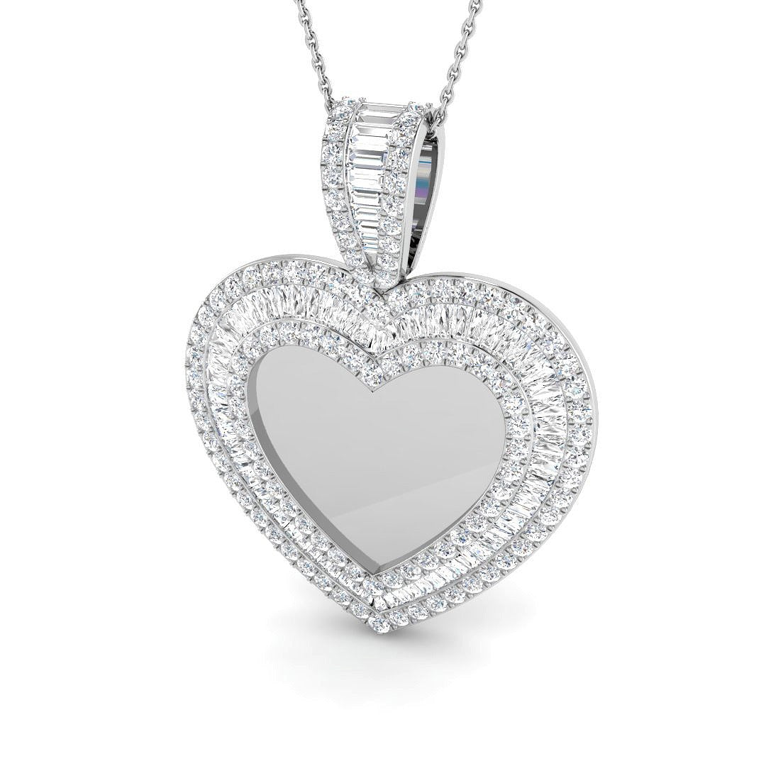Flank Baguette Diamond Pendant 2.5ct  Gold(Without Chain )