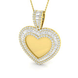 Flank Baguette Diamond Pendant 2.5ct  Gold(Without Chain )