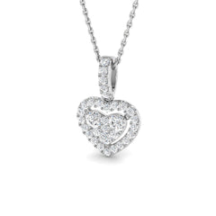9ct White Gold 0.44ct Lab Grown Diamond Heart Pendant