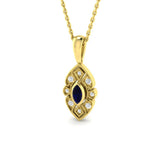 Escot Blue Sapphire Pendant 0.25ct Gold (Without Chain )
