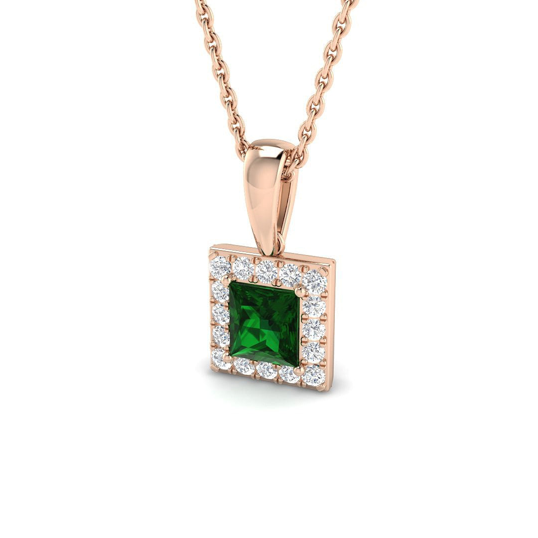 Fagot Emerald Pendant 0.5ct Gold (Without Chain )