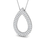 Lab Grown Diamond Tear Drop Halo Pendant 2ct Necklace in Gold Without Chain