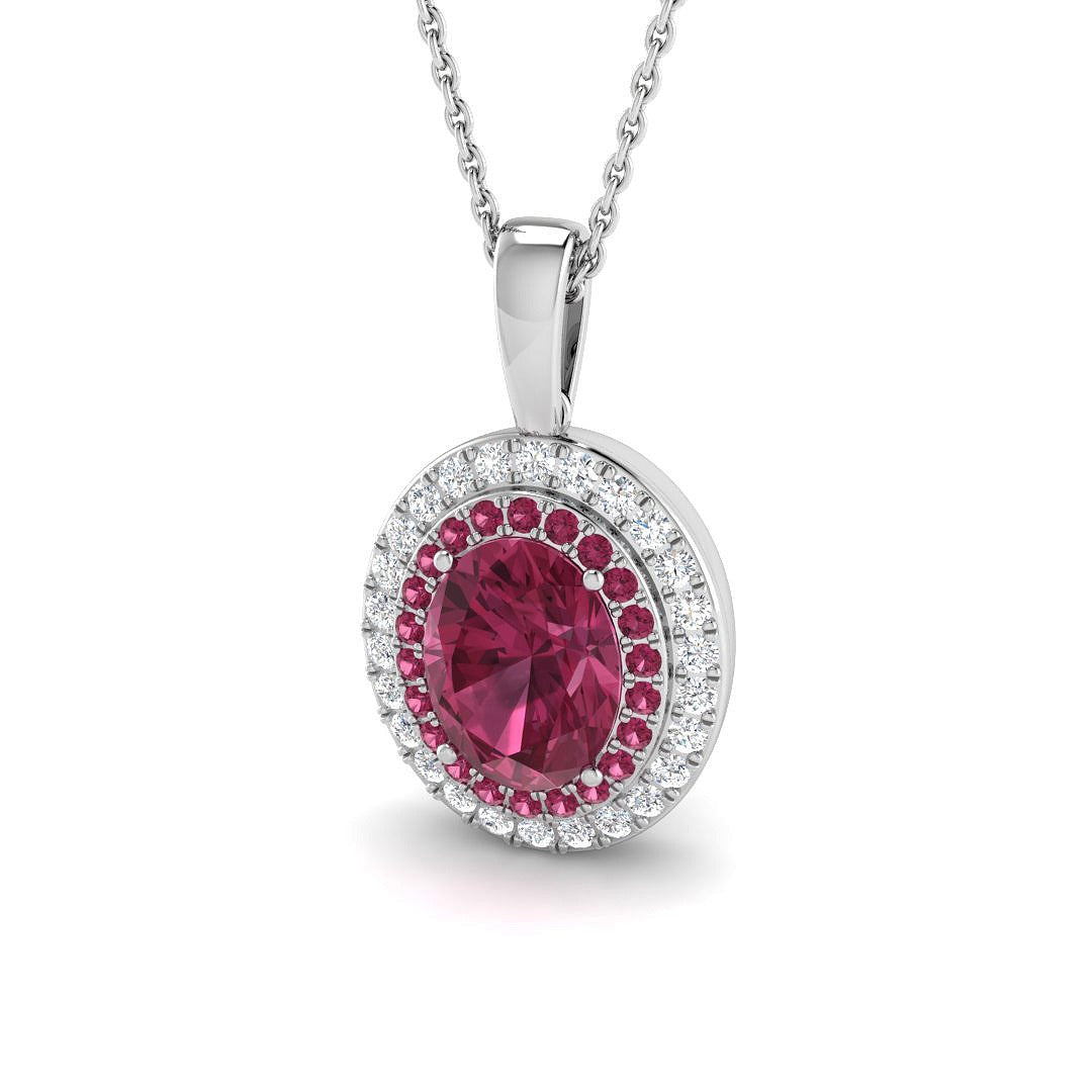 Flare Pink Tourmaline Pendant 2.5ct Gold (Without Chain )