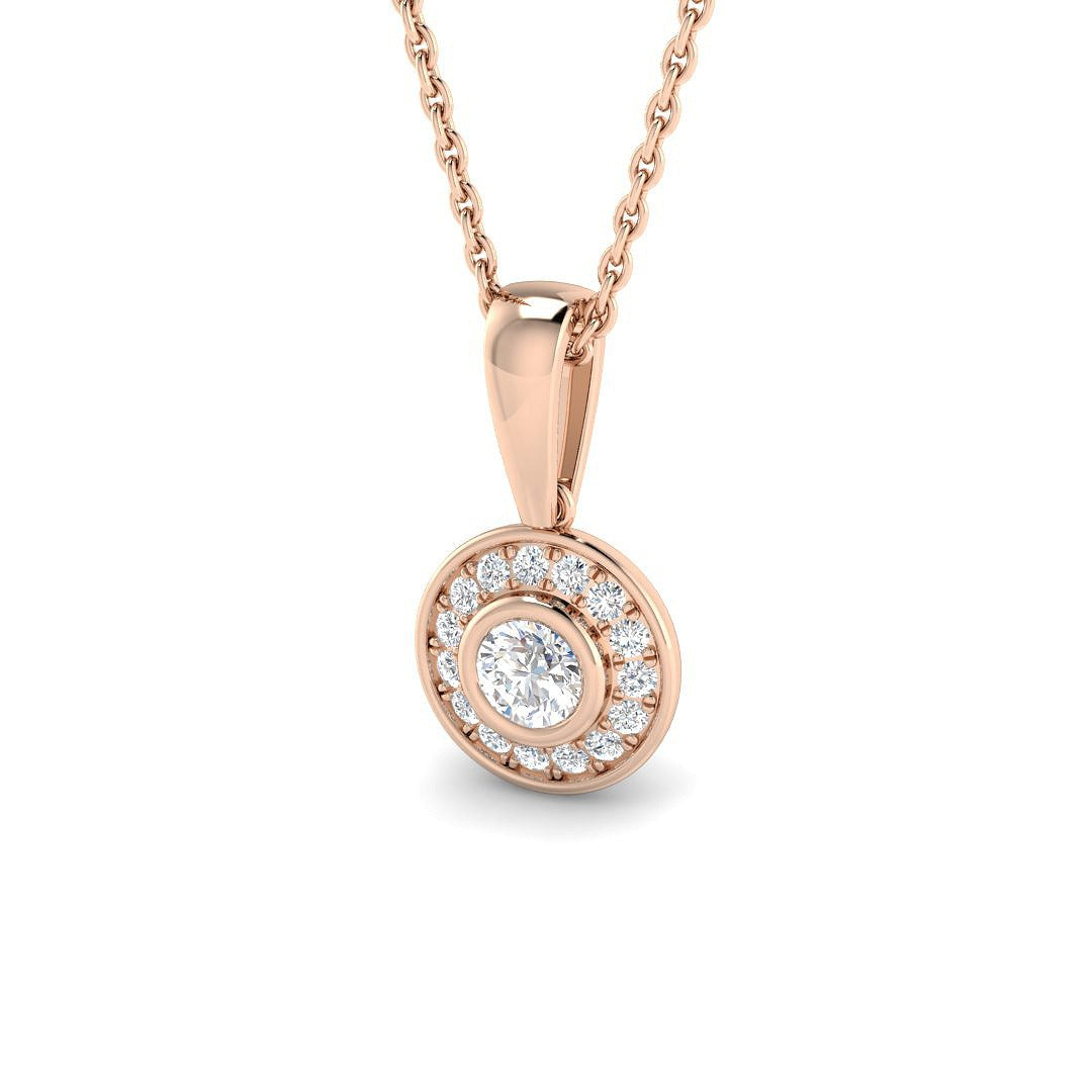 Halo Diamond Pendant 0.25ct Gold | Lab & Natural Options