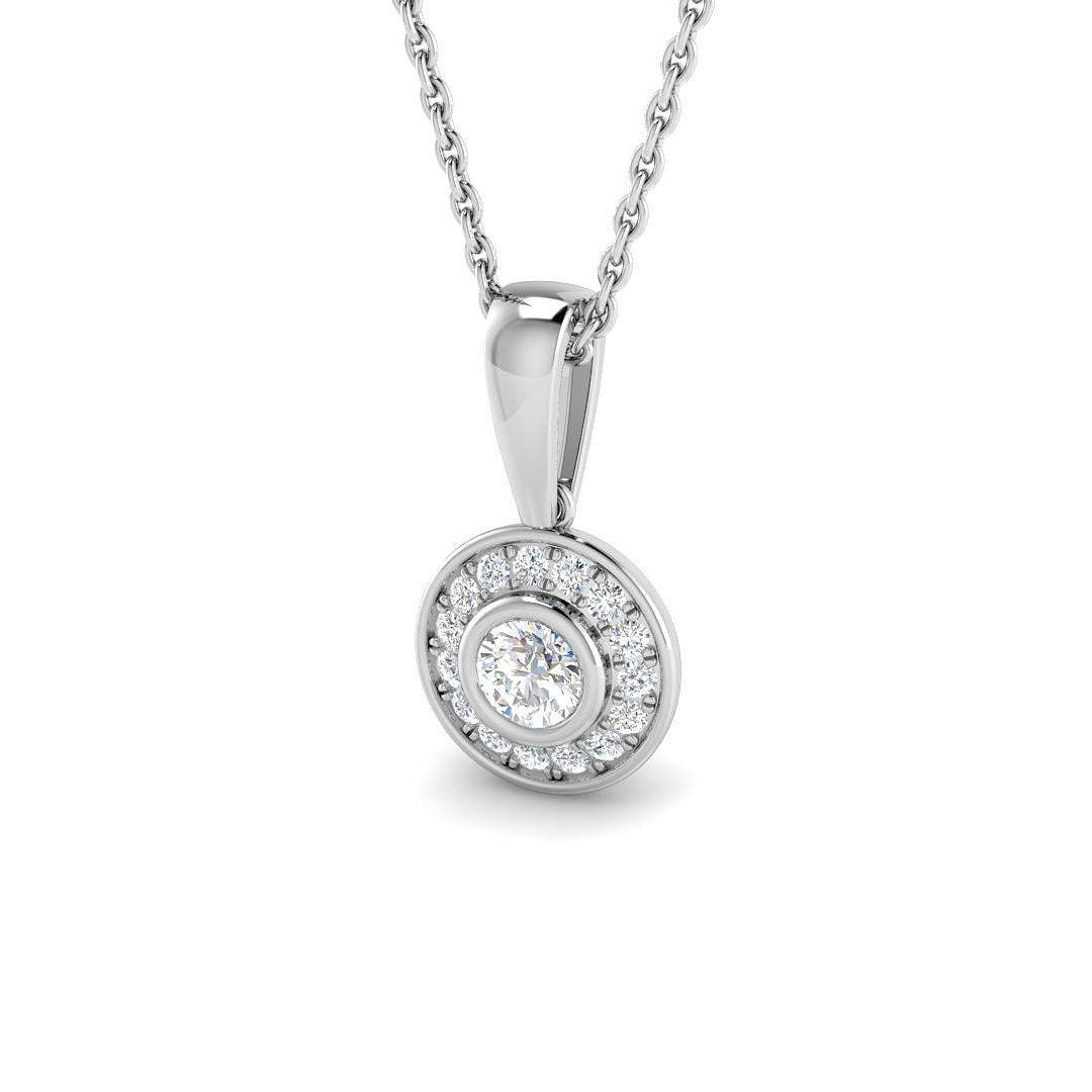 Halo Pendant 0.25ct Diamond  Gold (Without Chain )