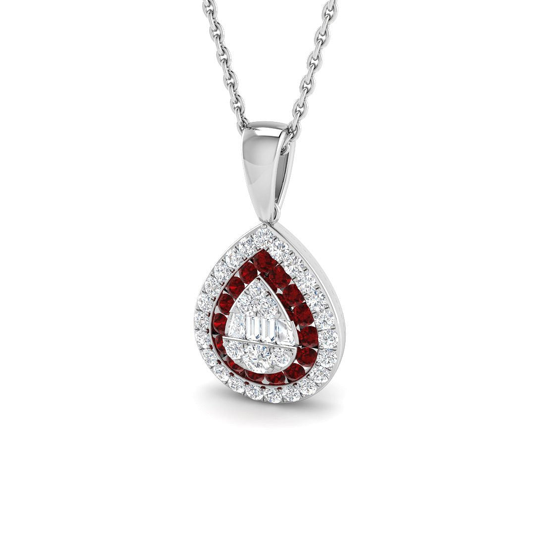 Forte Ruby Pendant 0.5ct Gold  Gemstone Necklace(Without Chain )