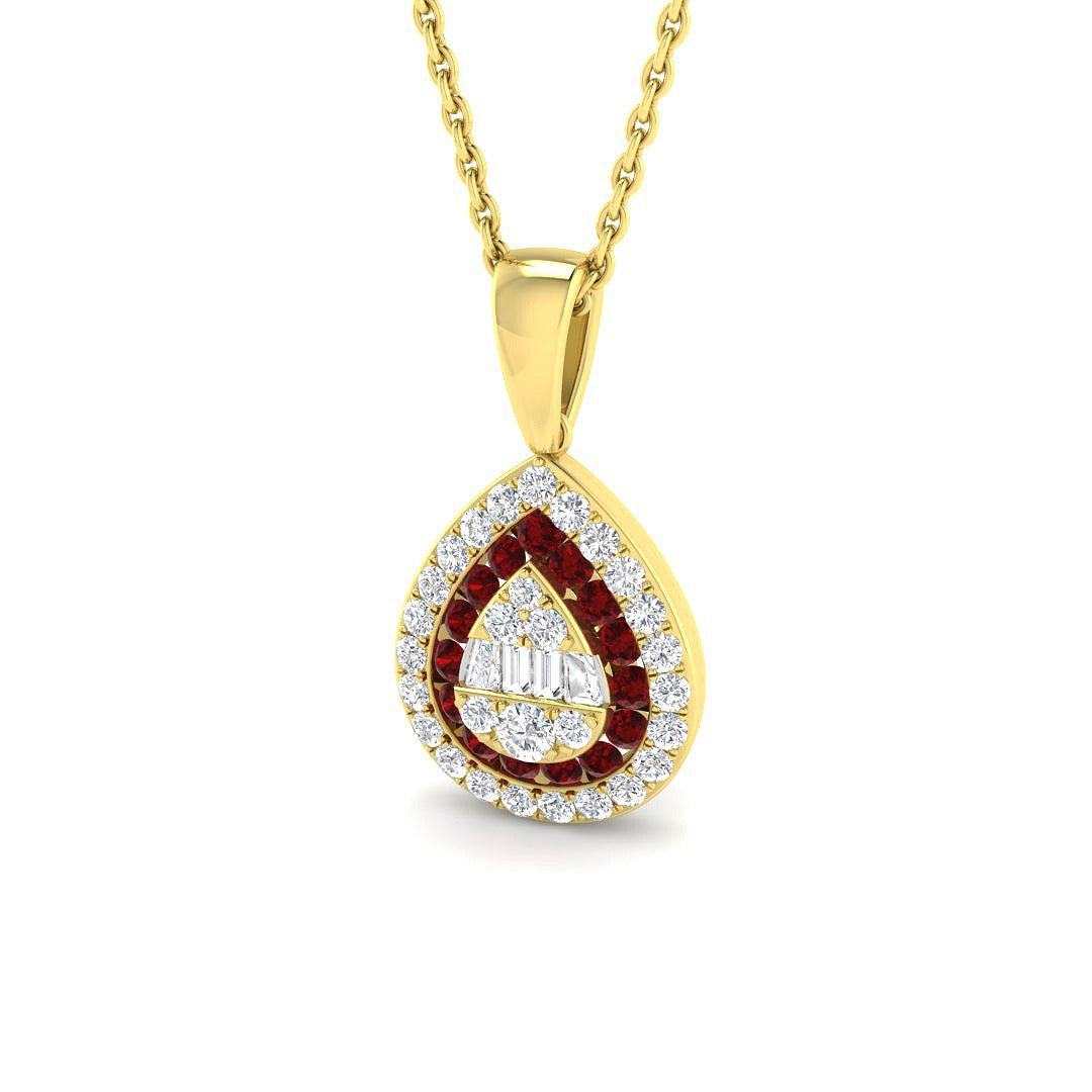Forte Ruby Pendant 0.5ct Gold  Gemstone Necklace(Without Chain )