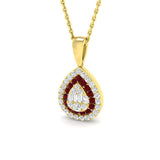 Forte Ruby Pendant 0.5ct Gold  Gemstone Necklace(Without Chain )