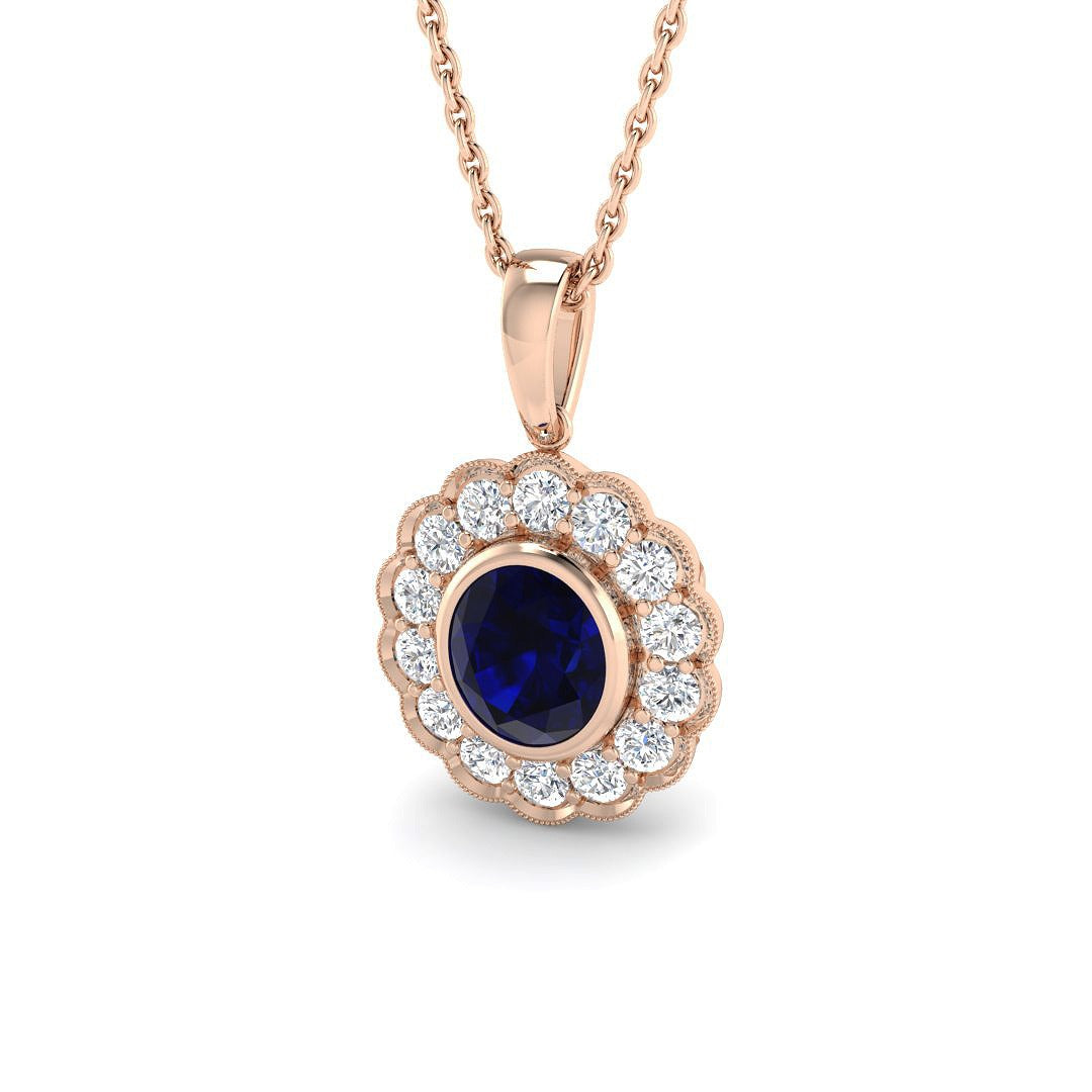 Folly Blue Sapphire Pendant 1.5ct Gold (Without Chain )