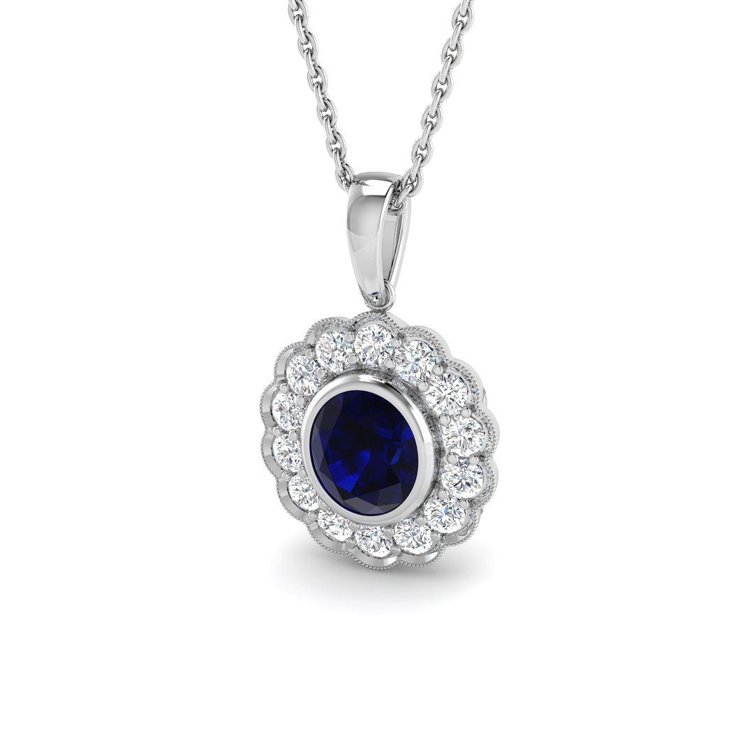 Folly Blue Sapphire Pendant 1.5ct Gold (Without Chain )