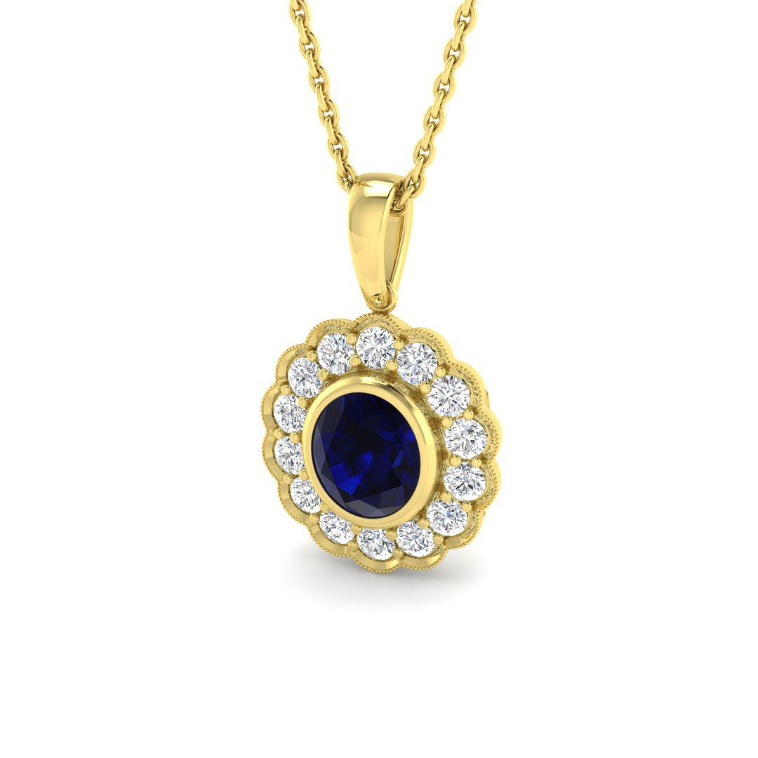 Folly Blue Sapphire Pendant 1.5ct Gold (Without Chain )