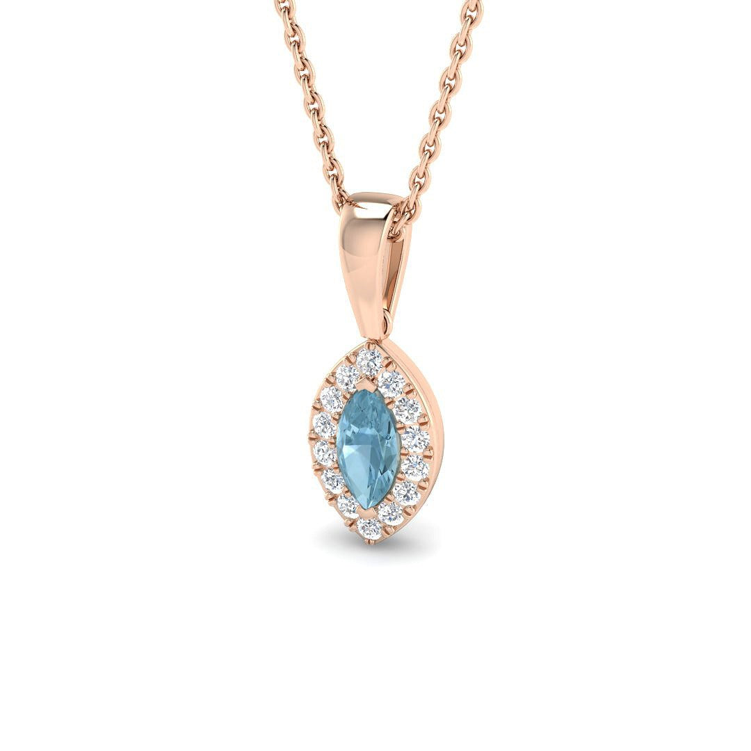 Folio Aquamarine Pendant 0.33ct  Gold(Without Chain )