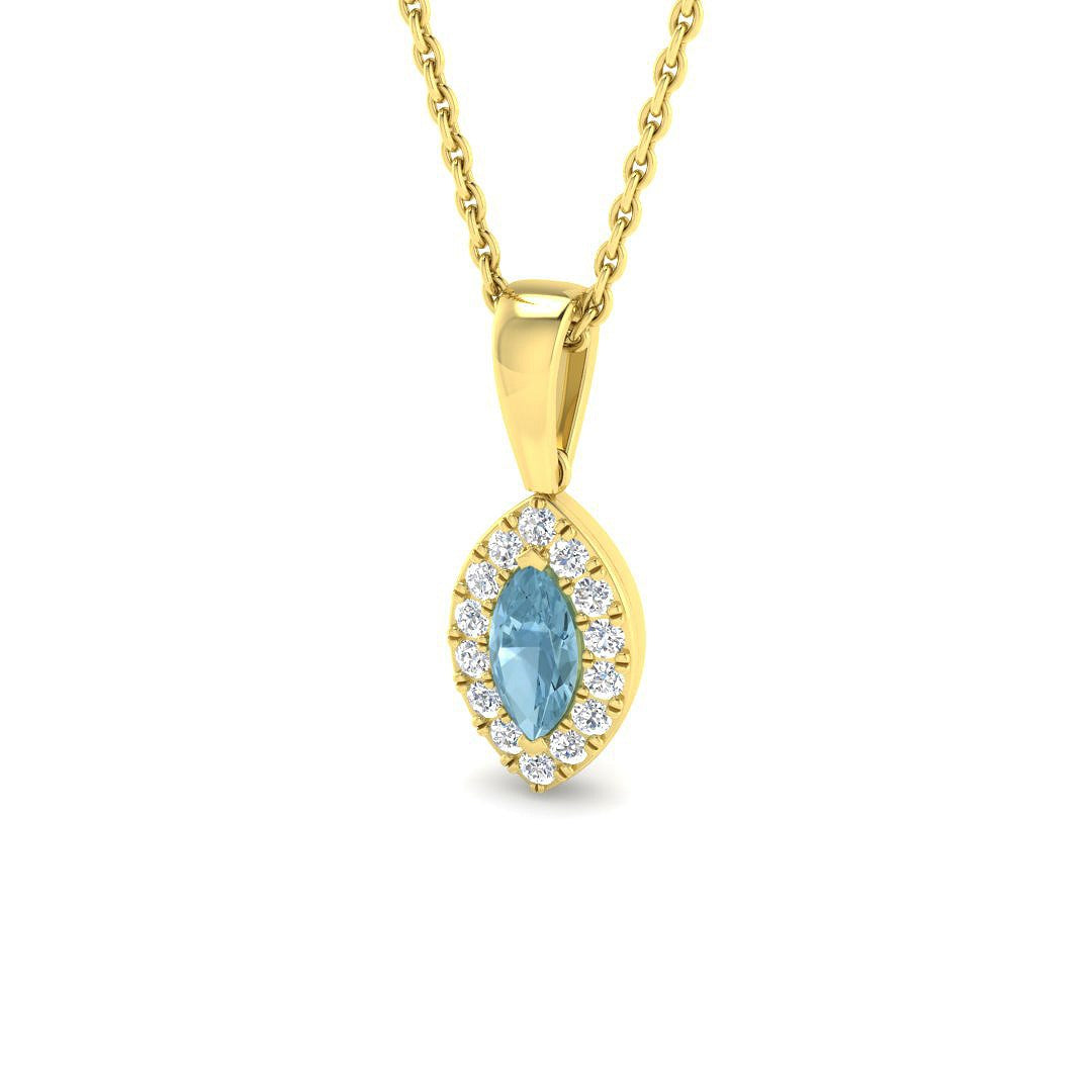 Folio Aquamarine Pendant 0.33ct  Gold(Without Chain )