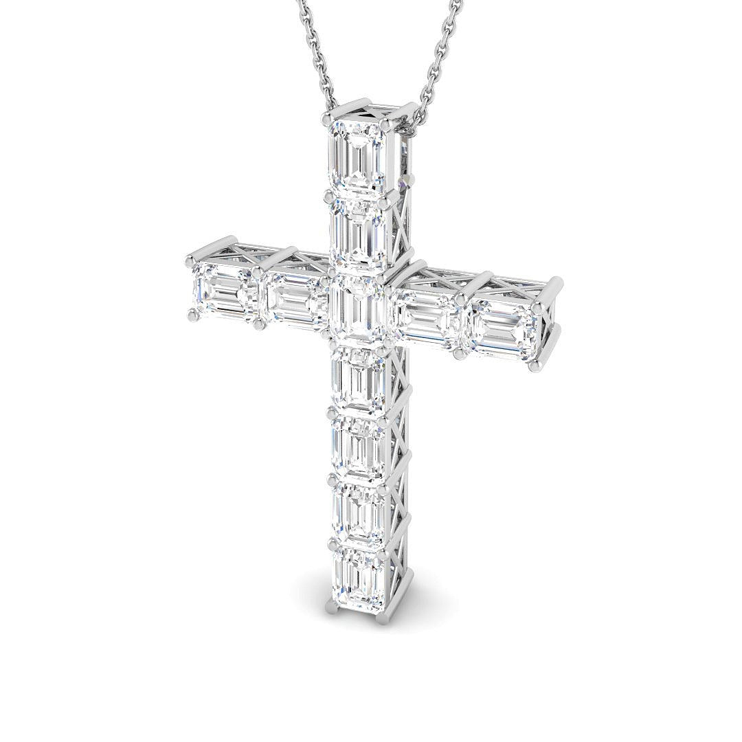 Forum Pendant Cross Diamond Necklace 4.5ct to 6ct Gold (Without Chain )