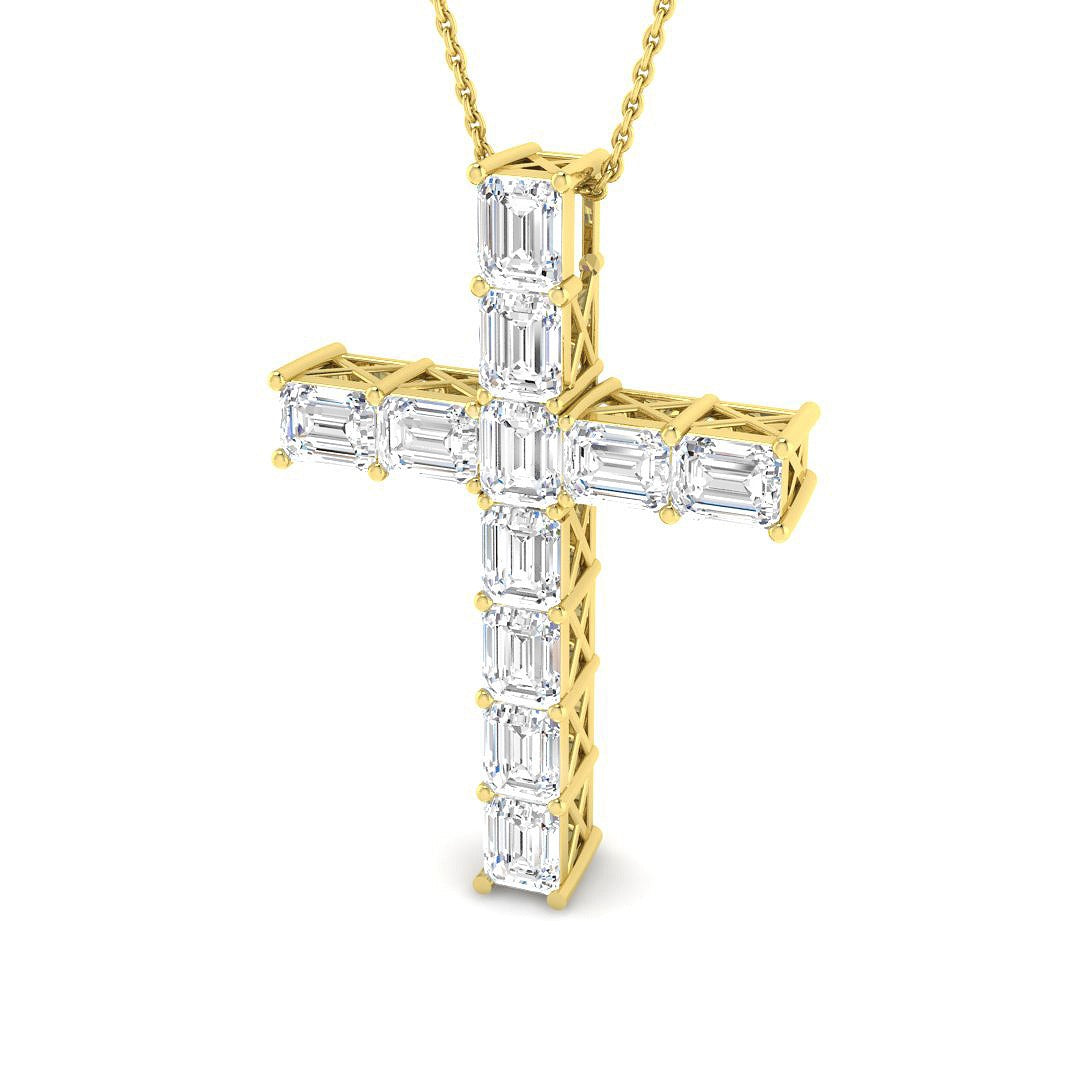 Forum Pendant Cross Diamond Necklace 4.5ct to 6ct Gold (Without Chain )