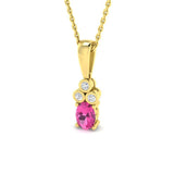 Pink Sapphire Diamond Pendant 0.5–1.5ct Gold – Lab-Grown & Natural