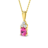 Pink Sapphire Pendant 1.25ct in 9K Gold | Lab & Natural Diamond Options