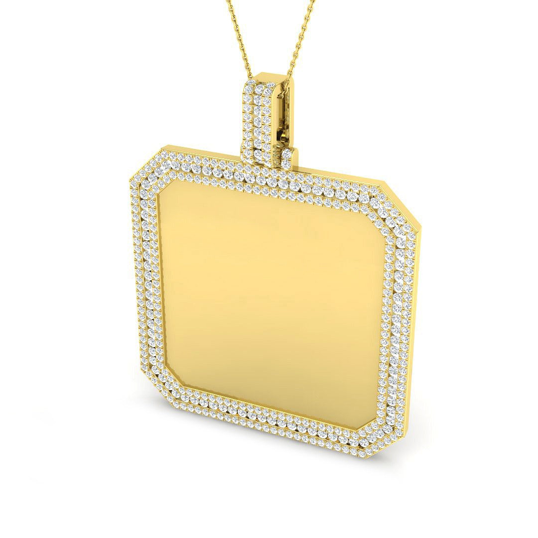 Frost Fancy Pendant 5ct Diamond  Gold (Without Chain )