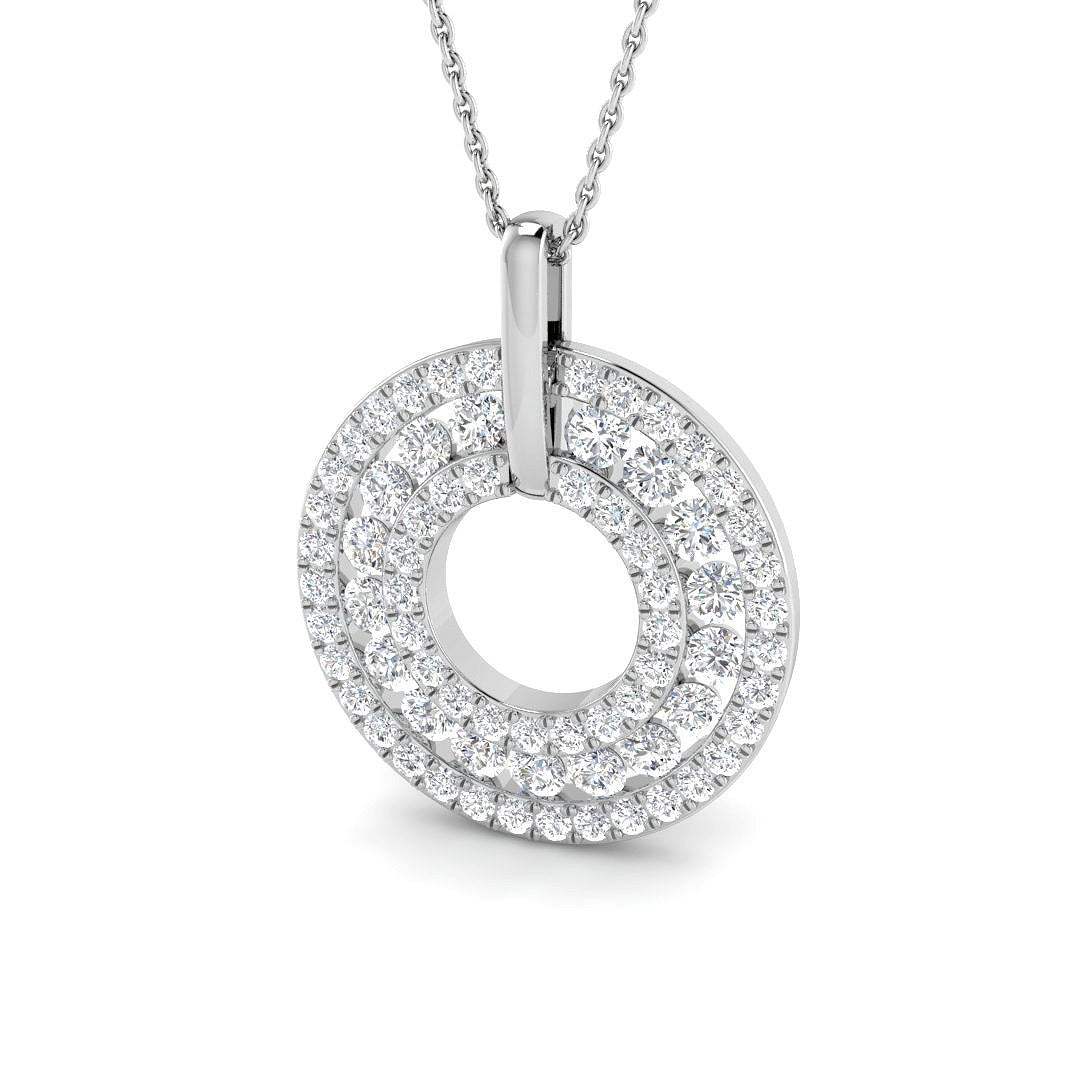 Gales Round Diamond Pendant 1.75ct to 2.5ct Gold (Without Chain )