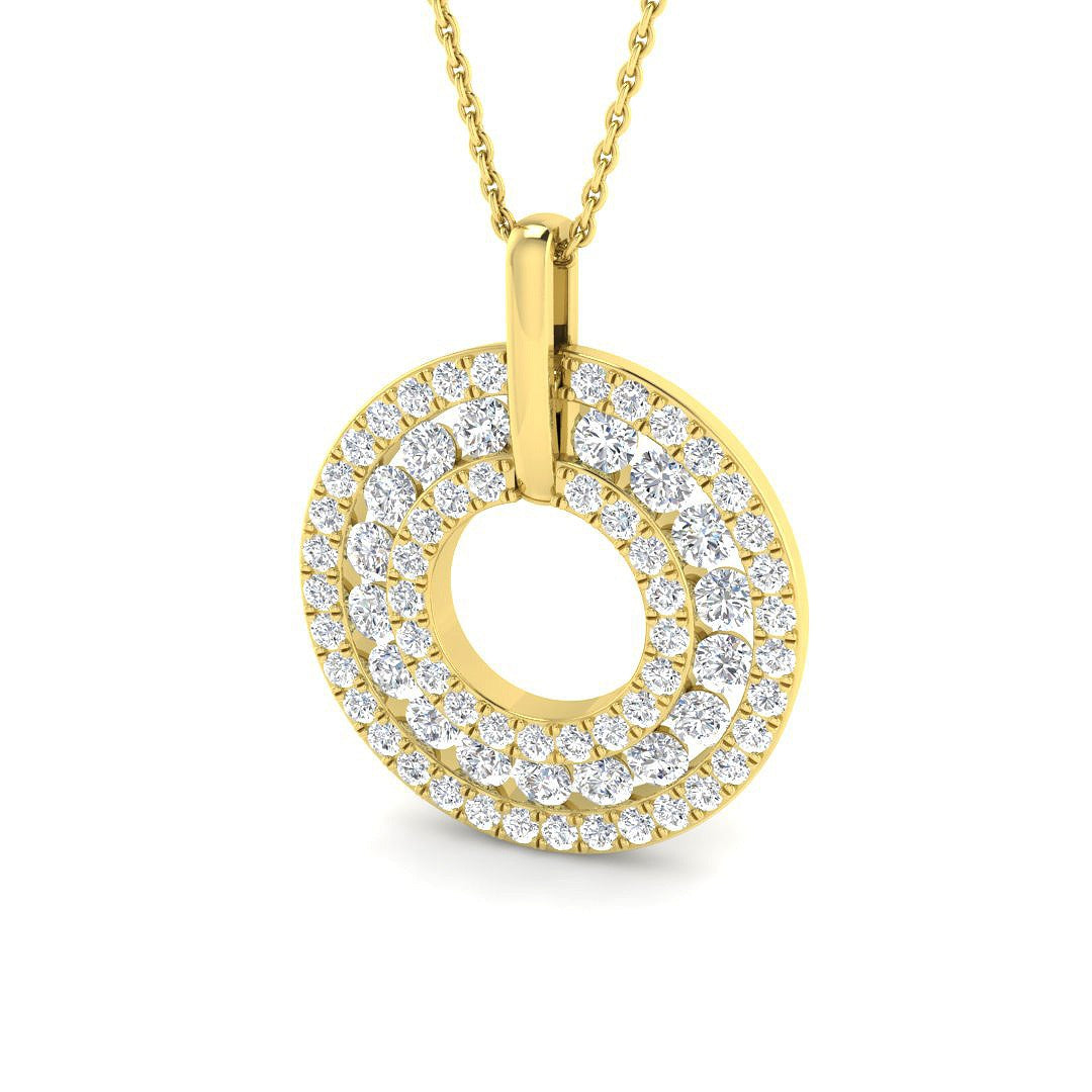 Gales Round Diamond Pendant 1.75ct to 2.5ct Gold (Without Chain )