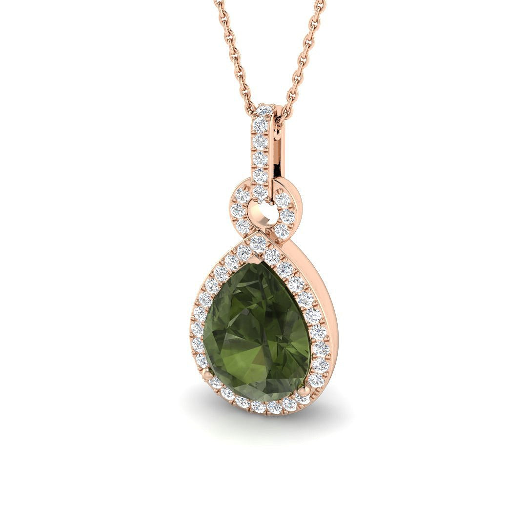 Glace Green Tourmaline Pendant 5ct Gold (Without Chain )