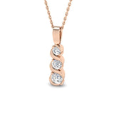 Lab Grown Diamond Curved Drop Pendant Necklace Multi Stone Design Without Chain