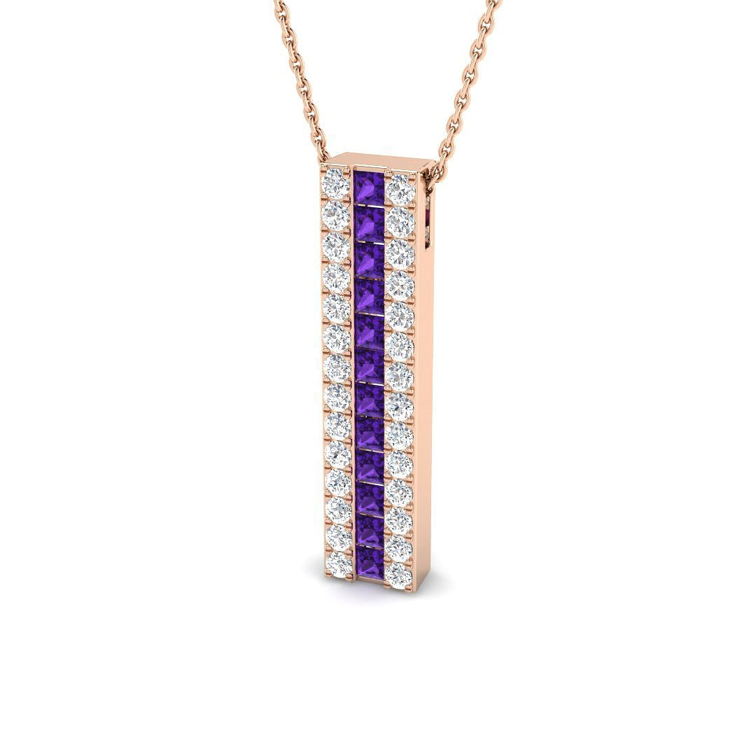 Glary Amethyst Pendant 1.25ct Gold (Without Chain )