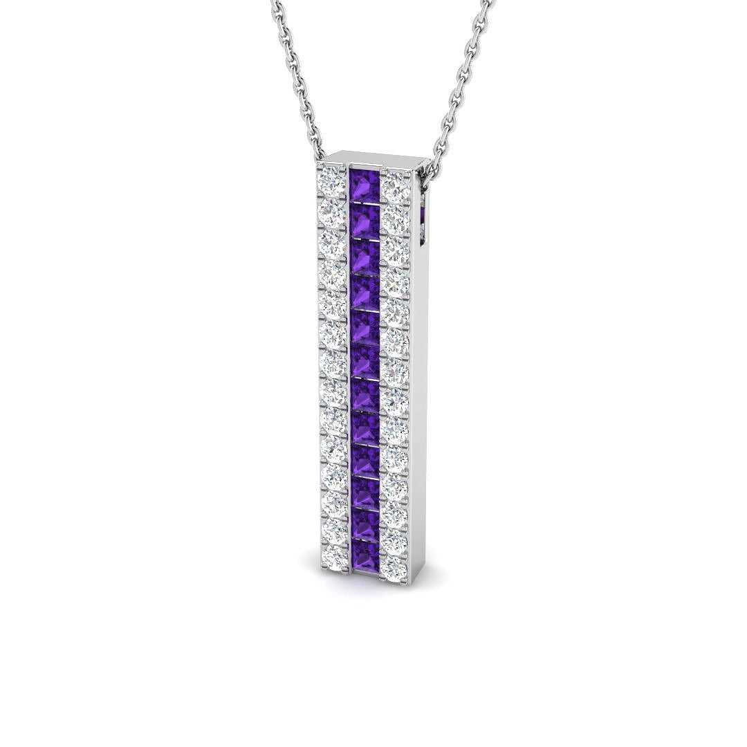 Glary Amethyst Pendant 1.25ct Gold (Without Chain )
