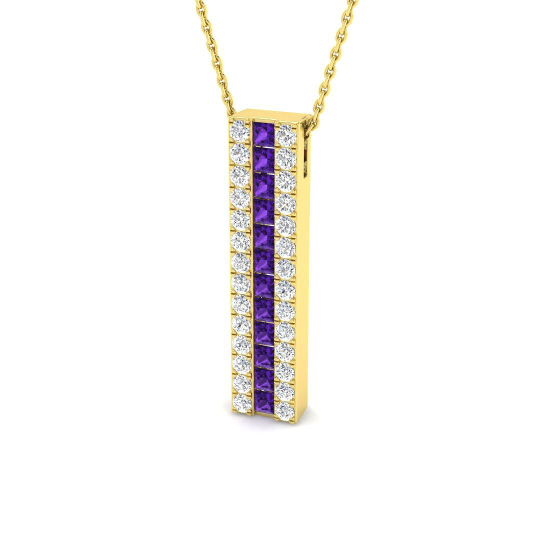 Glary Amethyst Pendant 1.25ct Gold (Without Chain )
