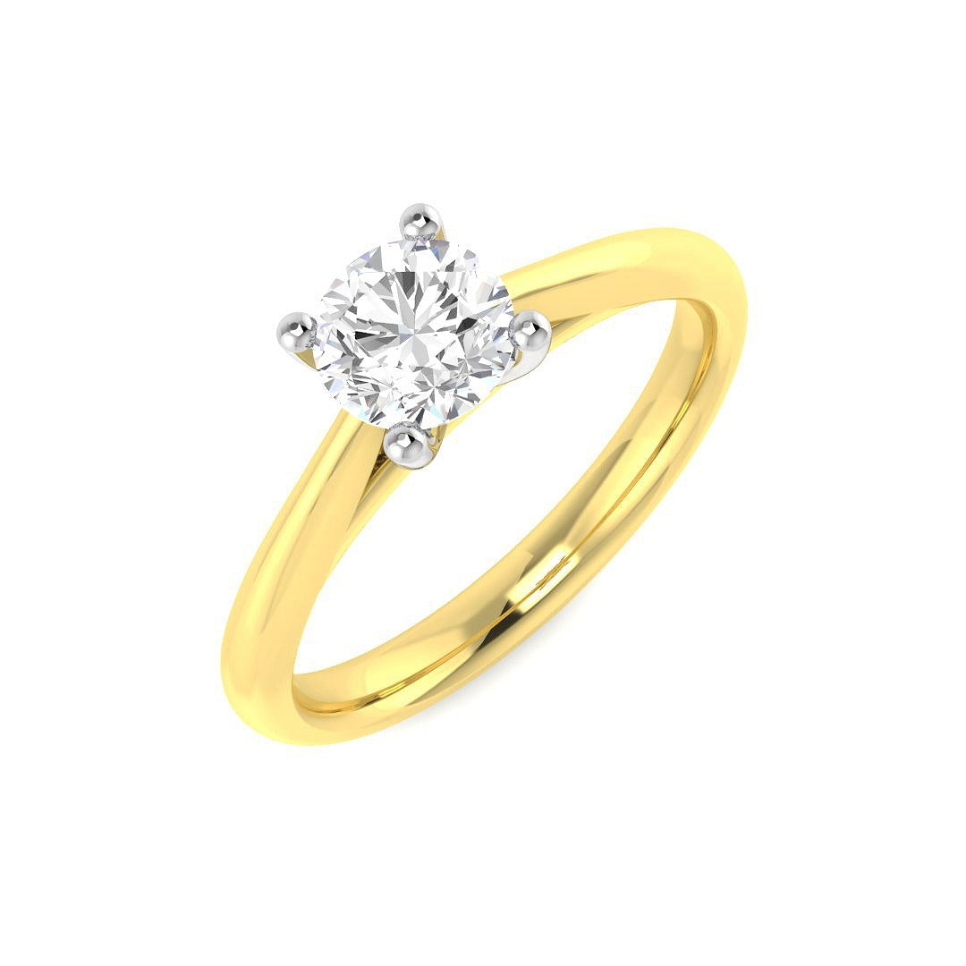 0.6Ct Lab Grown Diamond Ring in 18k Yellow Gold | Ring Size - M