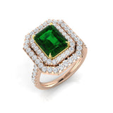 Diamond Sunbury Emerald Ring | 3.5ct | Hallmarked Gold & Platinum