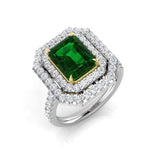 Diamond Sunbury Emerald Ring | 3.5ct | Hallmarked Gold & Platinum