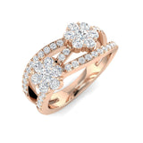 Double Cluster Diamond Ring 0.75ct | UK Hallmarked