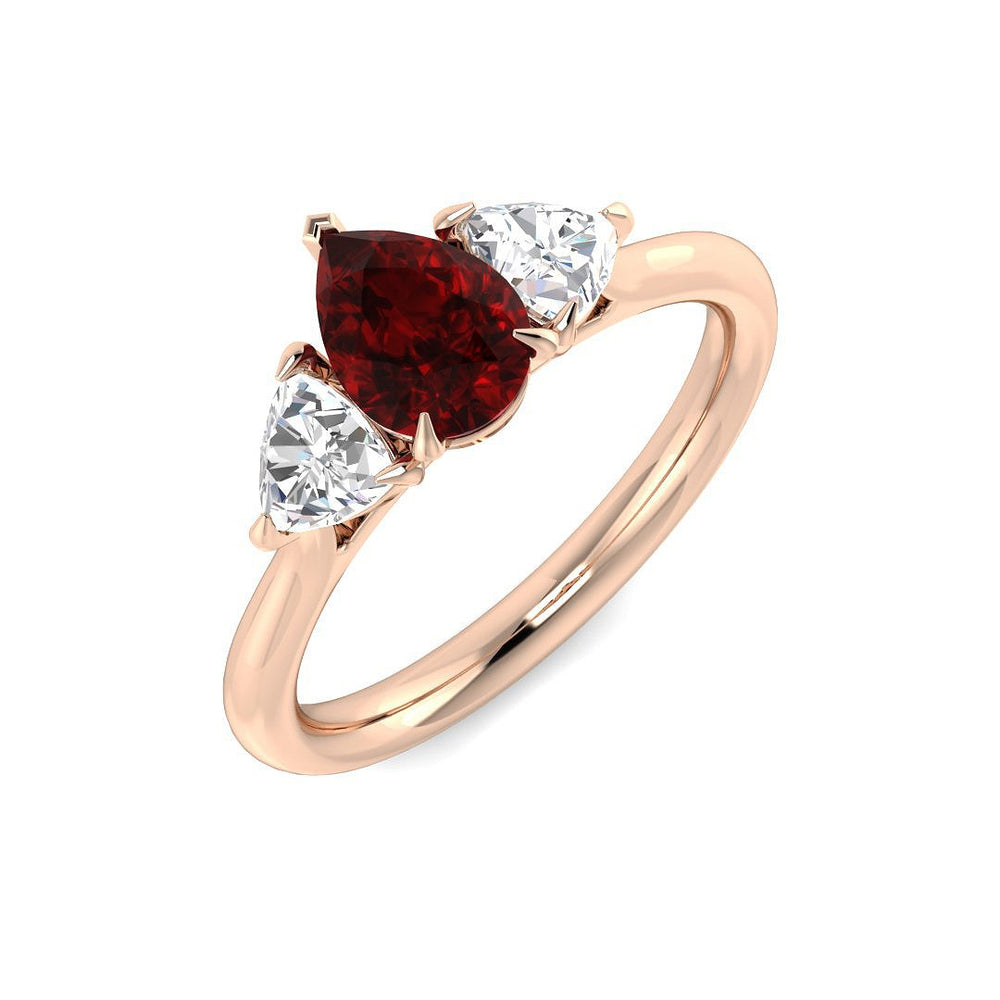 Pear Cut Ruby Ring