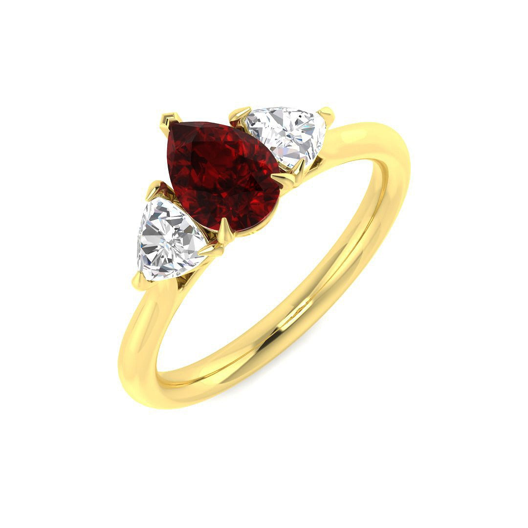 Ruby Diamond Trilogy Ring