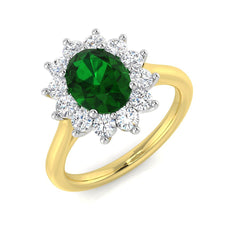 1.80Carat D-E/VS Lab Grown Diamond Cluster Engagement Ring 9k Yellow Gold Ready To Ship