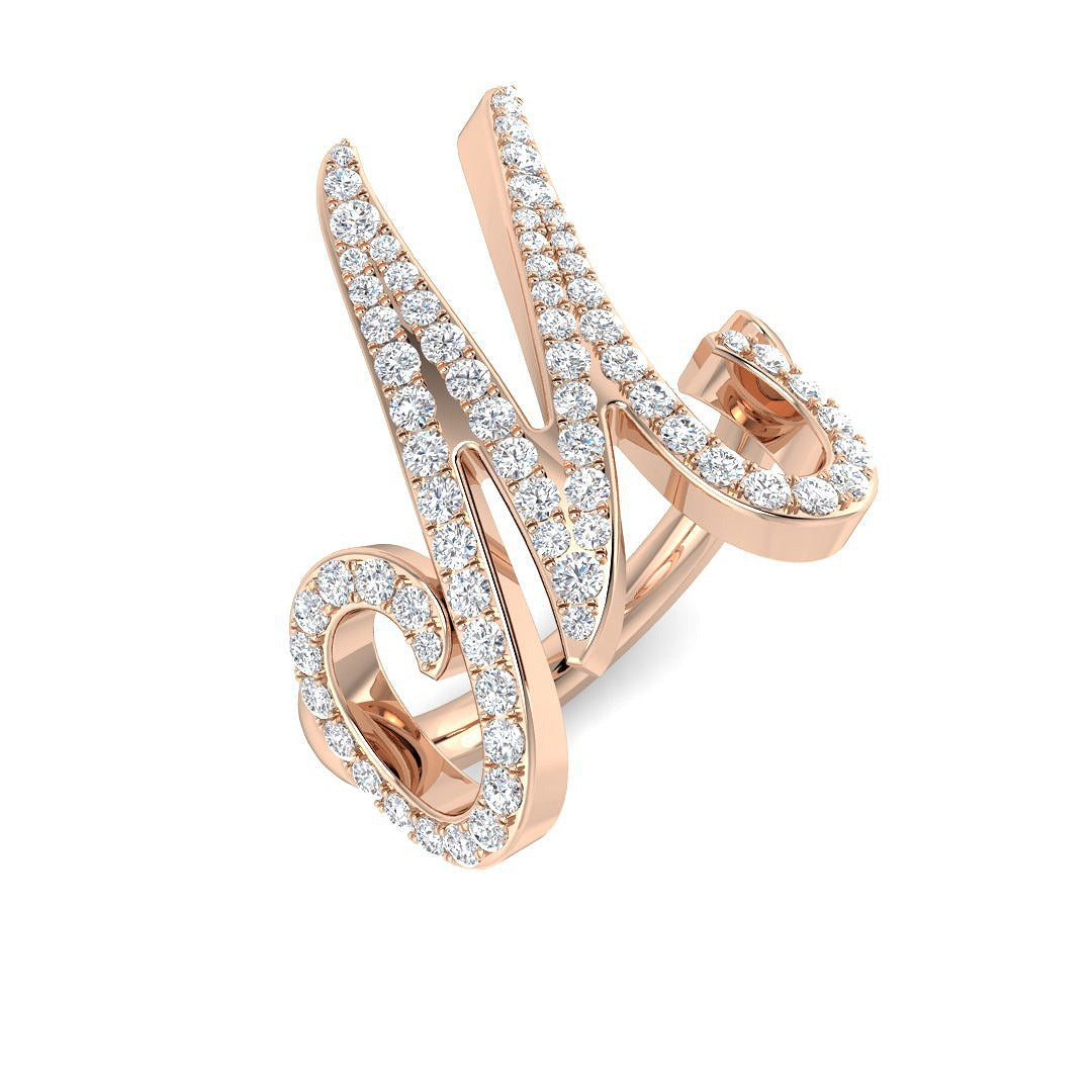 Diamond Bribgebb Initials Ring | 0.5ct | Hallmarked Gold & Platinum