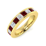 Ruby and Diamond Half Eternity Ring