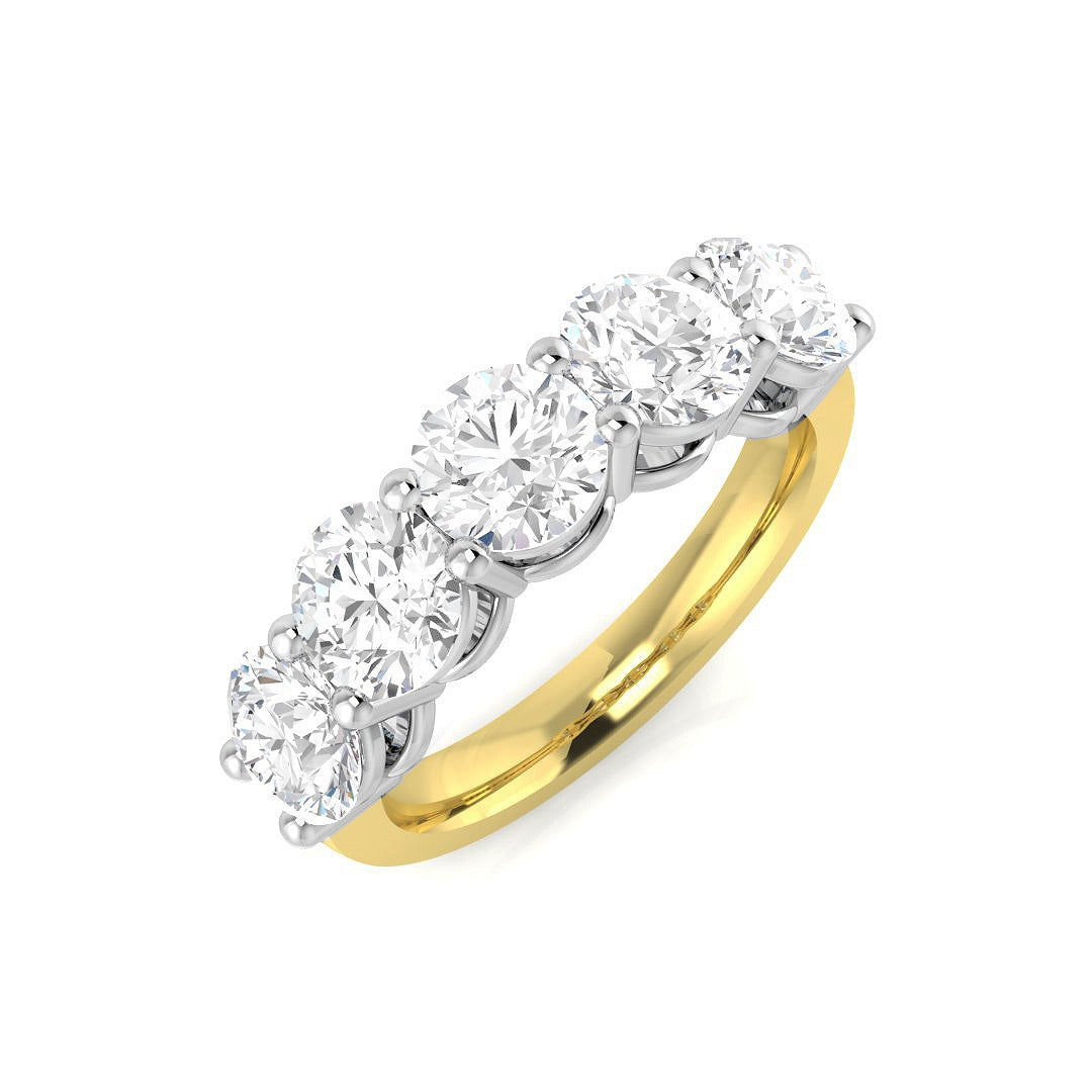3.2Ct Lab Grown Diamond Ring in 18k Yellow Gold | Ring Size - M