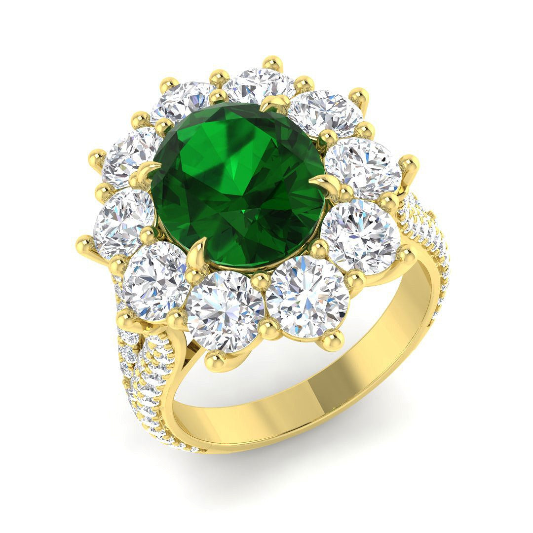 7.58Ct Lab Grown Diamond Ring in 9k Yellow Gold | Ring Size - M