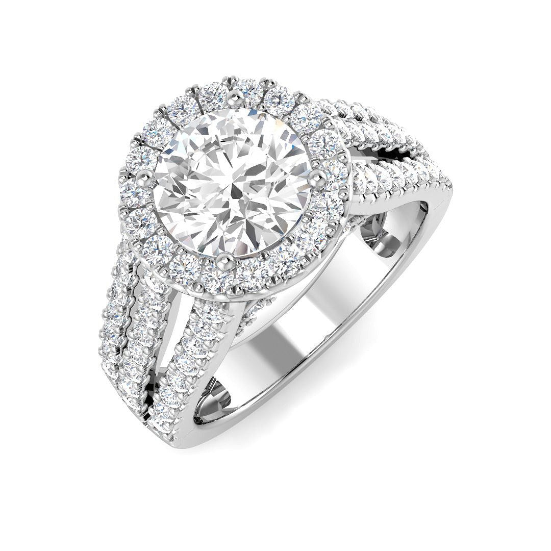2.70Carat D-E/VS Lab Grown Diamond Halo Engagement Ring 950 Platinum Ready To Ship
