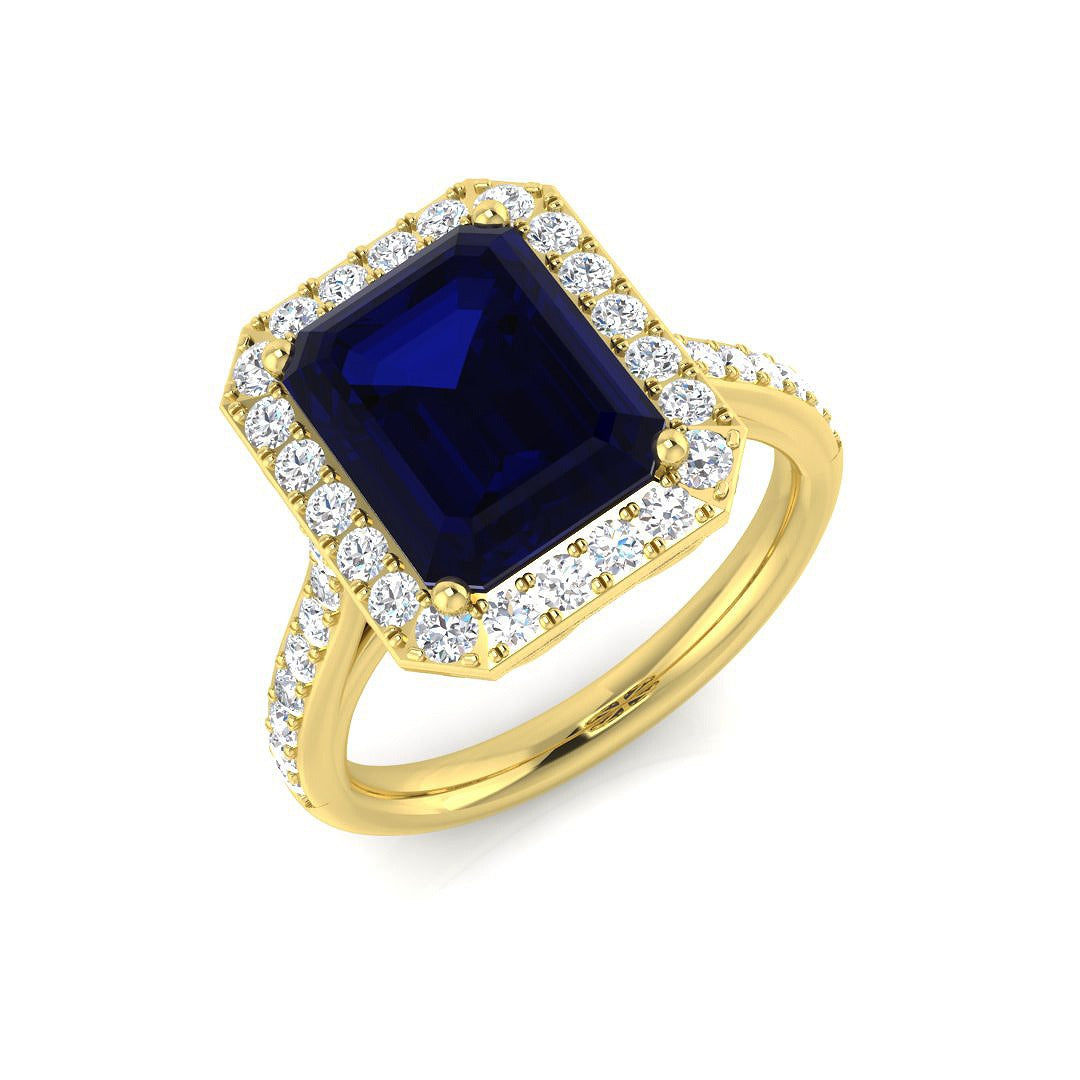 5.46Ct Lab Grown Diamond Ring in 9k Yellow Gold | Ring Size - M