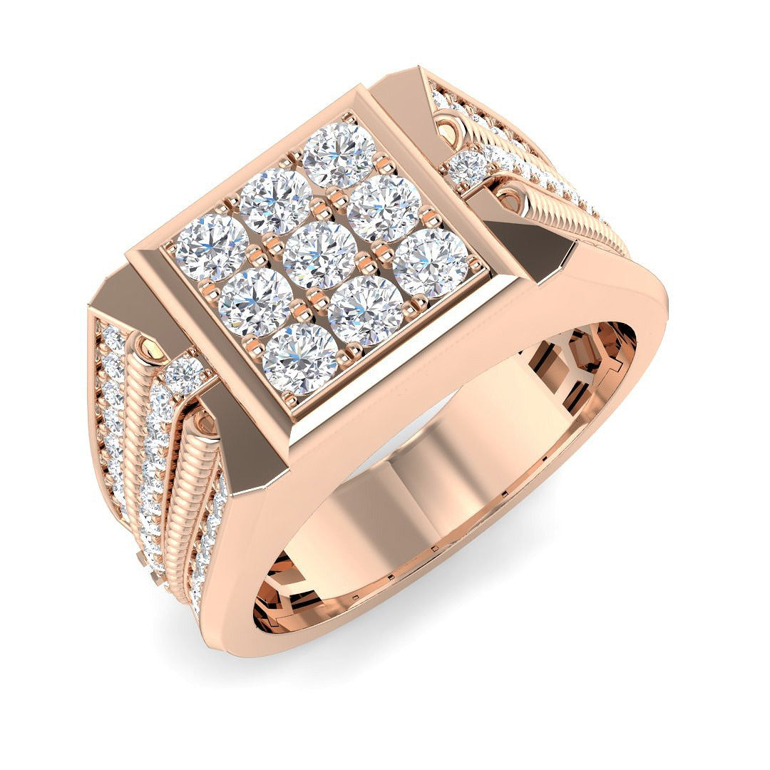 Luxury Diamond Signet Ring | 1.5ct | Hallmarked Gold & Platinum